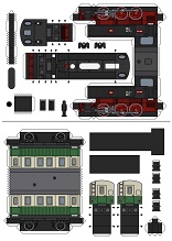 ocuklar iin hazr model Tren maketi ablonu, paper craft model
